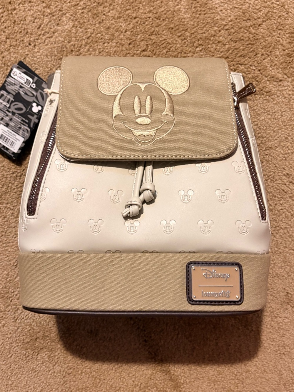 🔥 Loungefly Mickey Mouse Beige Mini Backpack